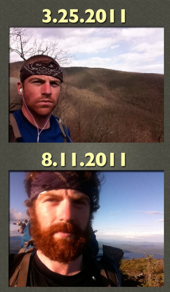 Badger before and after on the Appalachian Trail